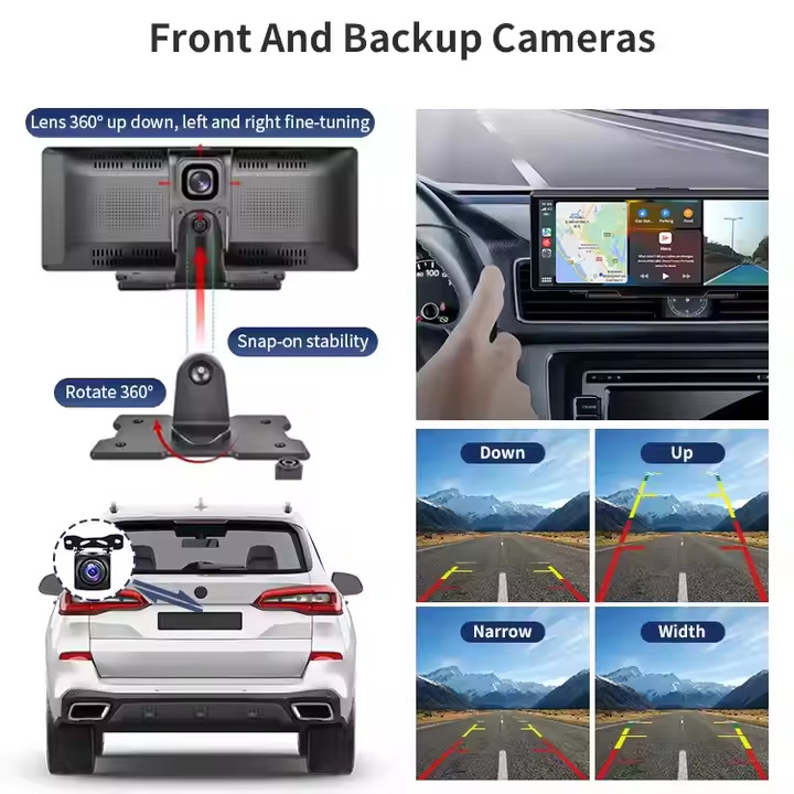 New Cross-Border 10.26-Inch 4K High-Definition Dual-Recording Dash Cam with 1080P Wireless Carplay