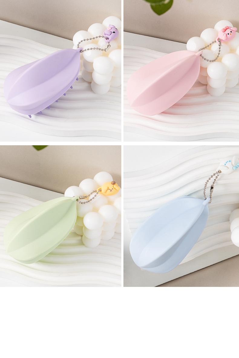 Casual Solid Color Plastic Shampoo Brush 1 Piece display picture 4