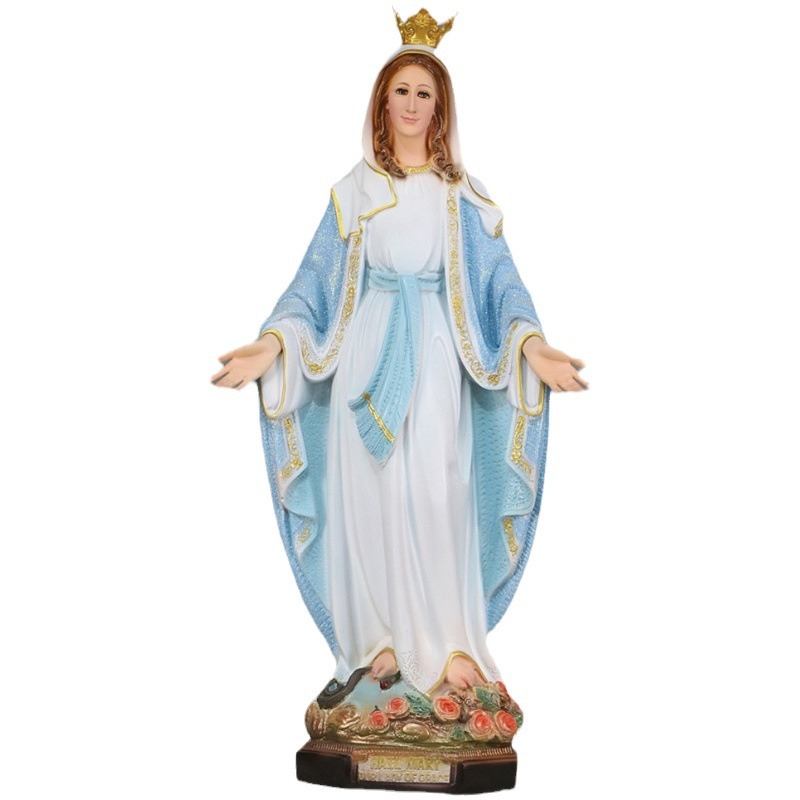 60cm con sombrero flor de la Inmaculada Concepción de la Virgen María Mirando la Estatua de la Luz Decoración de la Estatua de la Casa de la Iglesia Salón