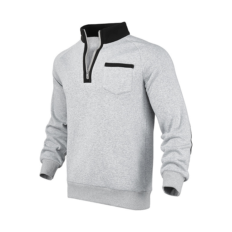 Men's Half Zip Sweatshirt With Stand Collar For Autumn And Winter_voghion.com