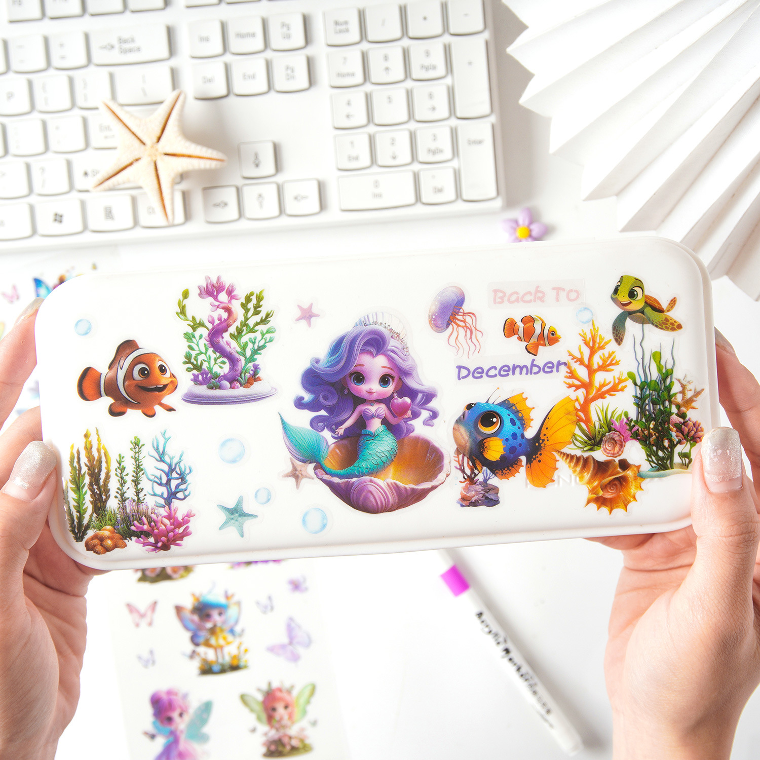 Vientiane Biology Series Ocean Cartoon Lindo animal creativo pet impermeable manual material decorativo collage pegatinas