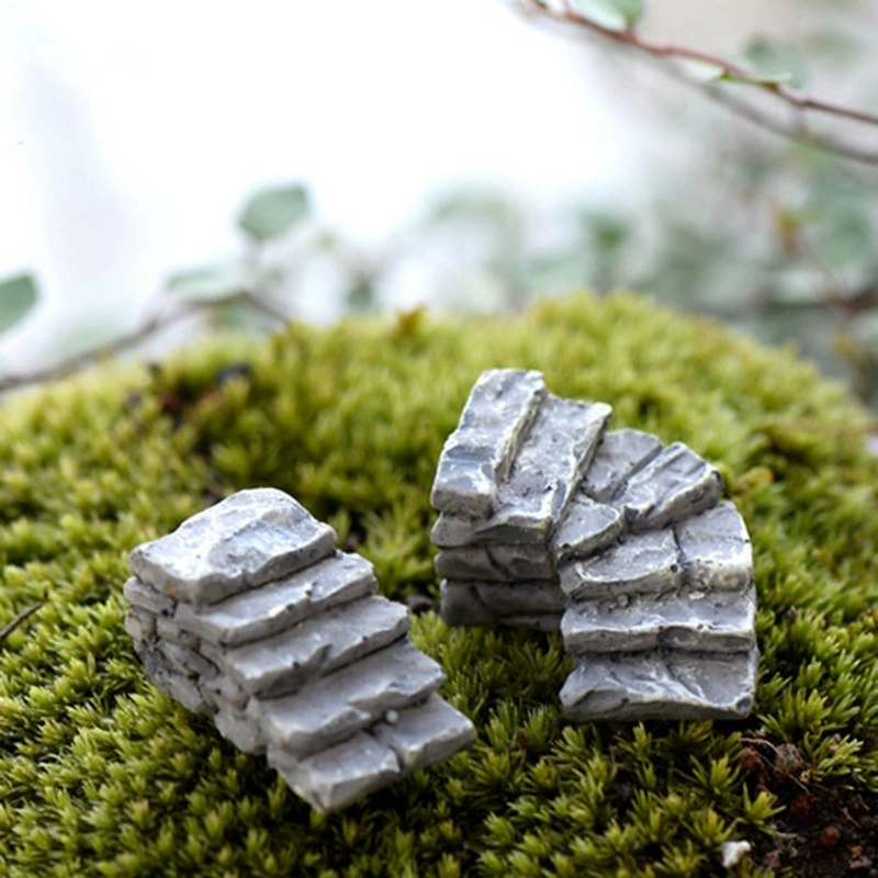 Мох микро Пейзаж украшения серый камень ступени лестница Садоводство дорожка DIY украшения