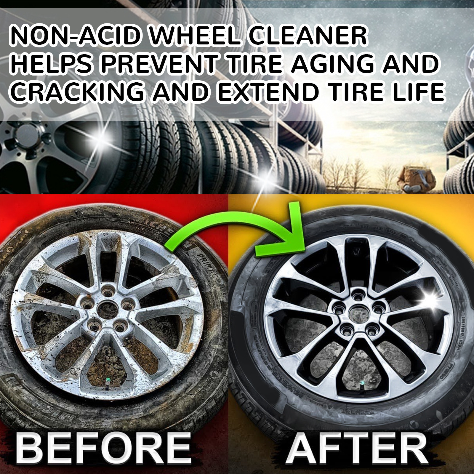 Homonth Car Tire Cleaner Set Wheel Hub Refurbishment Cleaning Polishing Maintenance Multi-Purpose Cleaning Agent