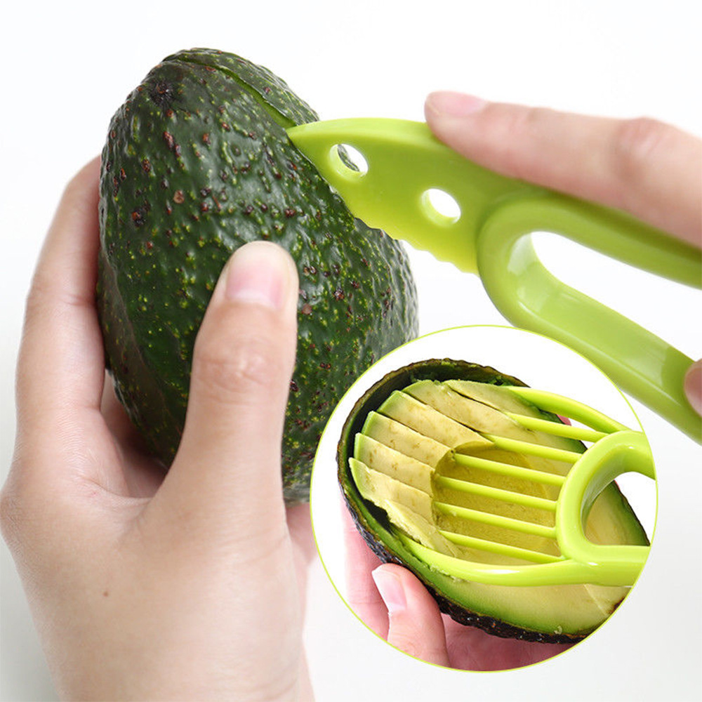 Cruzar la frontera cuchillo de aguacate multifuncional cuchillo de aguacate rebanadora de aguacate pelador de frutas pelar y pelar carne separador