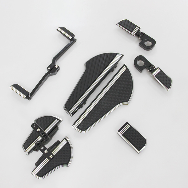 改装哈雷摩托车脚踏套件前脚踏-乘客脚踏-换挡杆-刹车板-护杠脚踏