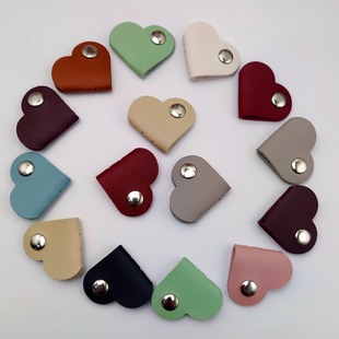 Factory wholesale pu leather thickened love-shaped data cable receiver earphone wire storage winder fixed