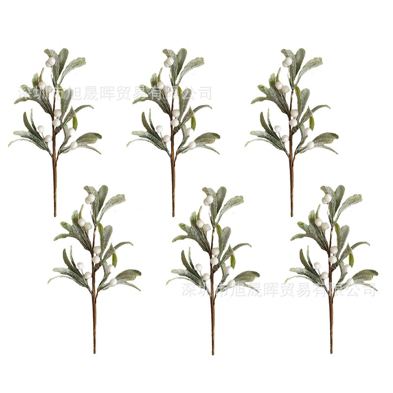 Cross-Border Best-Selling Artificial Christmas Small Branches, Christmas Tree Decorations, Mistletoe, Ginkgo Wreath Decorations, Ins-Style