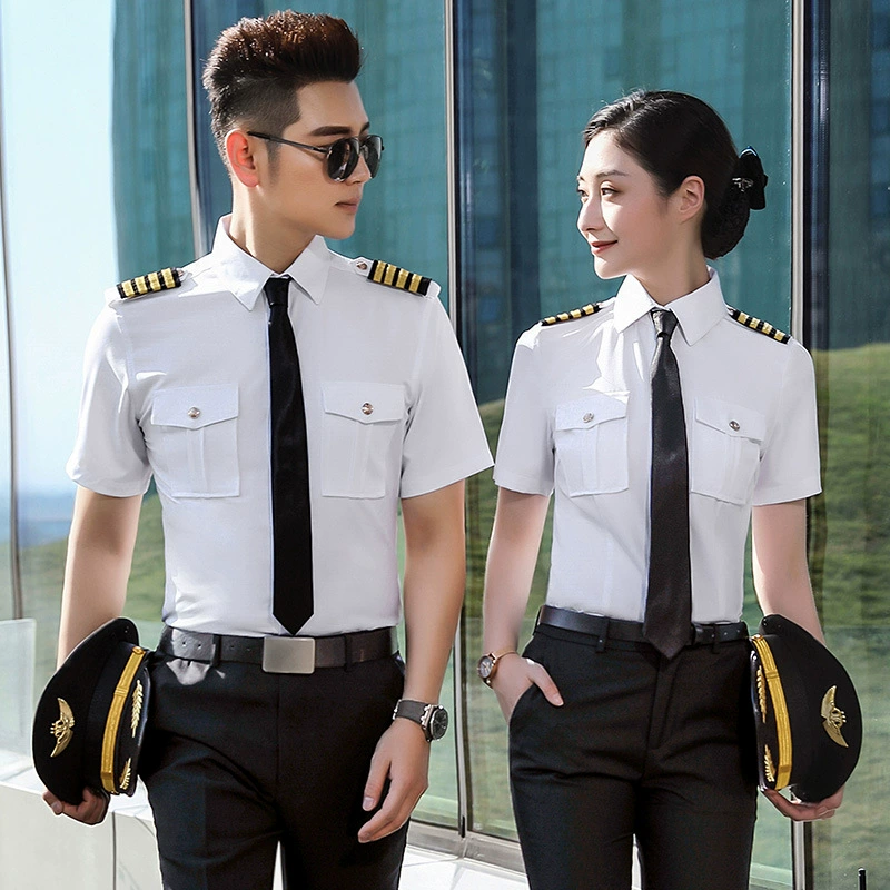 Мужская и женская профессиональная одежда: белая рубашка, униформа пилота, капитана, охраны, рабочая одежда, комплект из двух предметов