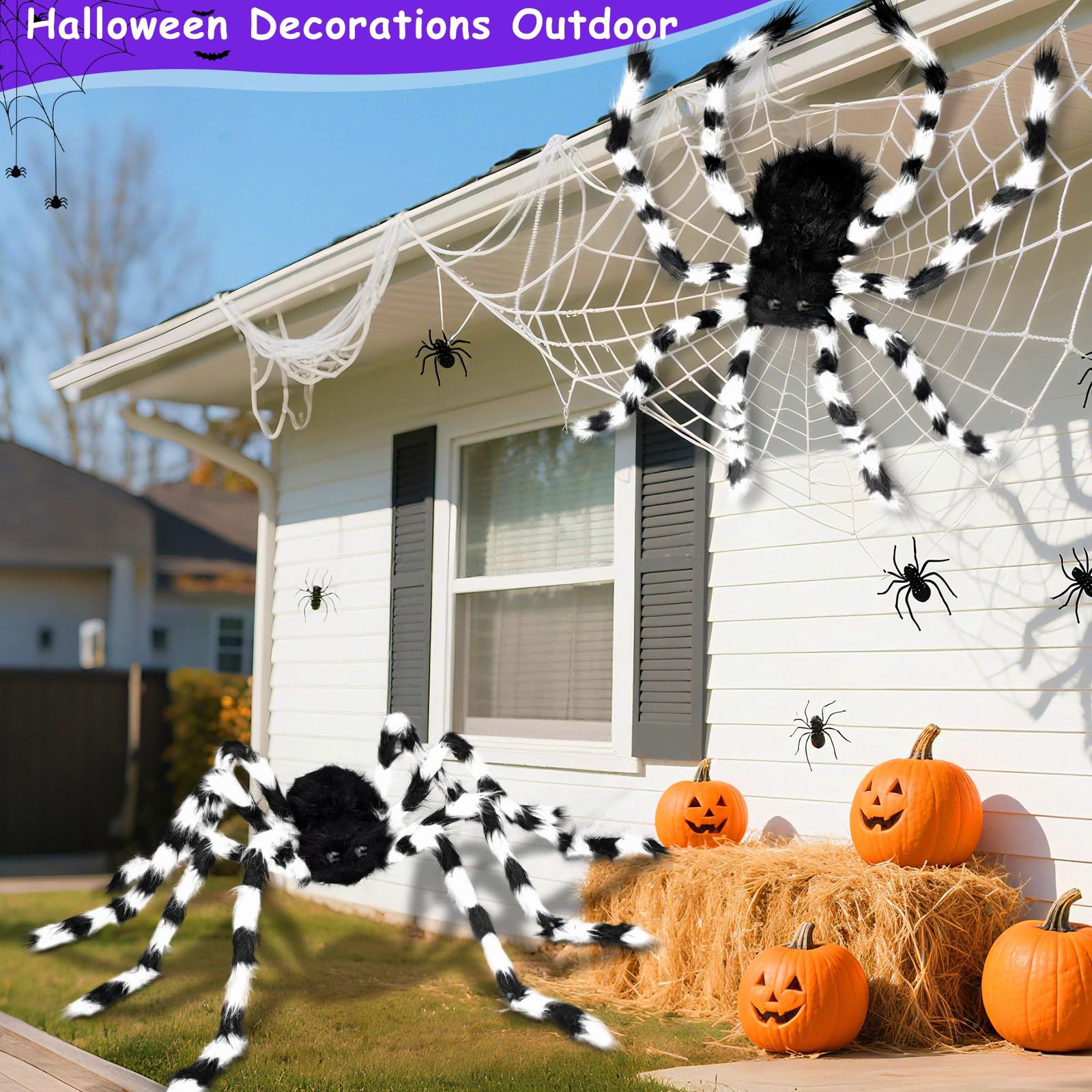 Araña web triángulo web de felpa araña Halloween fiesta Decoración Accesorios Cámara truco simulación felpa araña image 1