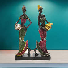 African Dancing Women Miniatures Figures Tribal Lady Statue