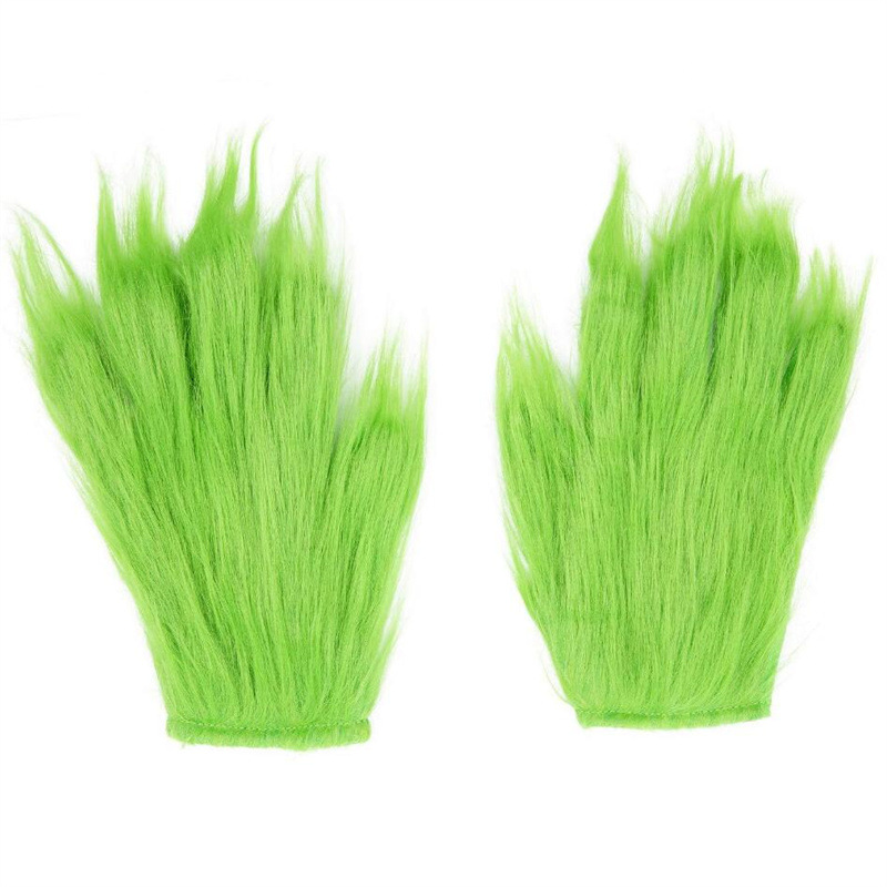 Halloween Cosplay Natale Carnevale Natale Grinch Mezza Maschera Grinch Barba Mostro Verde Maschera Guanti Fantasma_voghion.com
