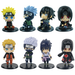 坐姿Q版火影四件套車載擺件盲盒卡卡西漩渦鳴人佐助手辦公仔擺件