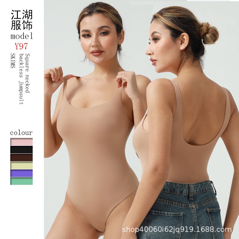 [Cross-Border Exclusive] Breathable Backless Shapewear for Women, Thin Body-Shaping Corset, Push-Up Tight-Fitting Bodysuit Skim