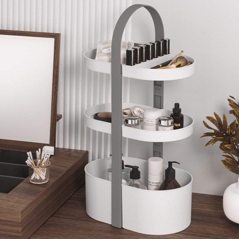 Portable Cosmetics Storage Rack under the Table Narrow Corner Bathroom Storage Rack Desktop Multi-Layer Perfume and Skin Care Product Storage Rack