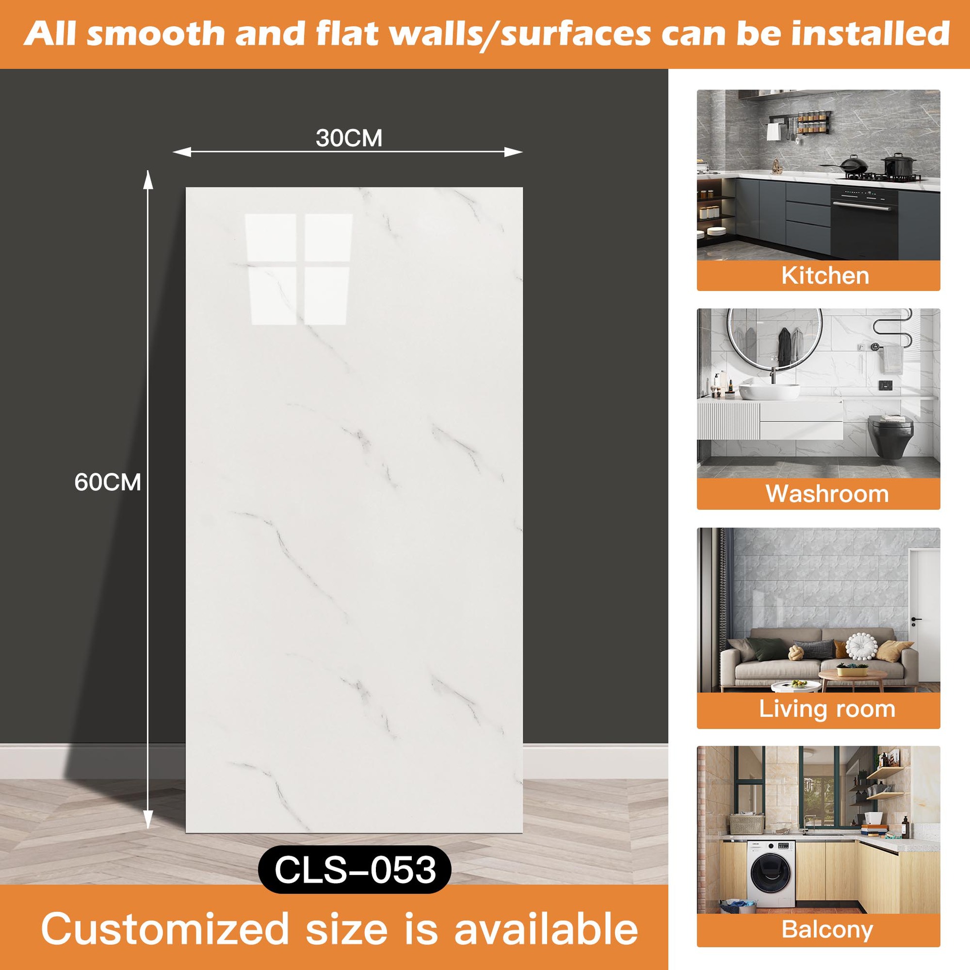 Azulejo de imitación transfronterizo pegatinas de pared papel tapiz autoadhesivo impermeable y a prueba de humedad pegatinas de mármol de baño papel tapiz de pared de fondo restaurado