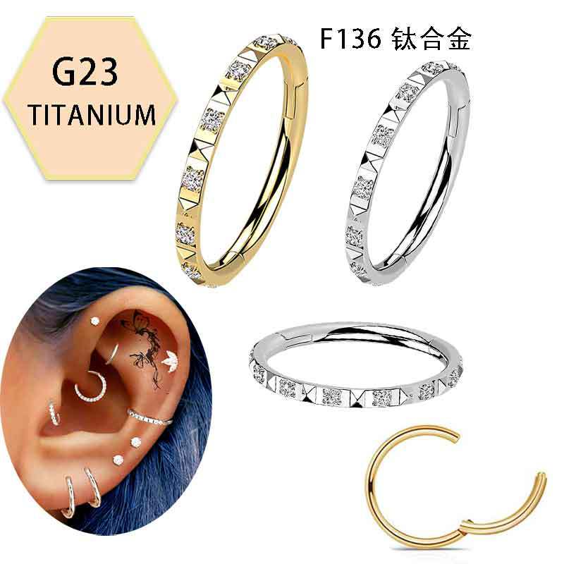 Silver pointed spike labret stud material detail