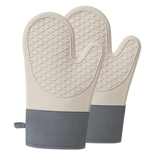In-Stock Silicone Gloves, Thickened and Padded with Double-Layer Insulation, for Microwave and Oven Baking, Two-Finger Design, Microwave-Specific