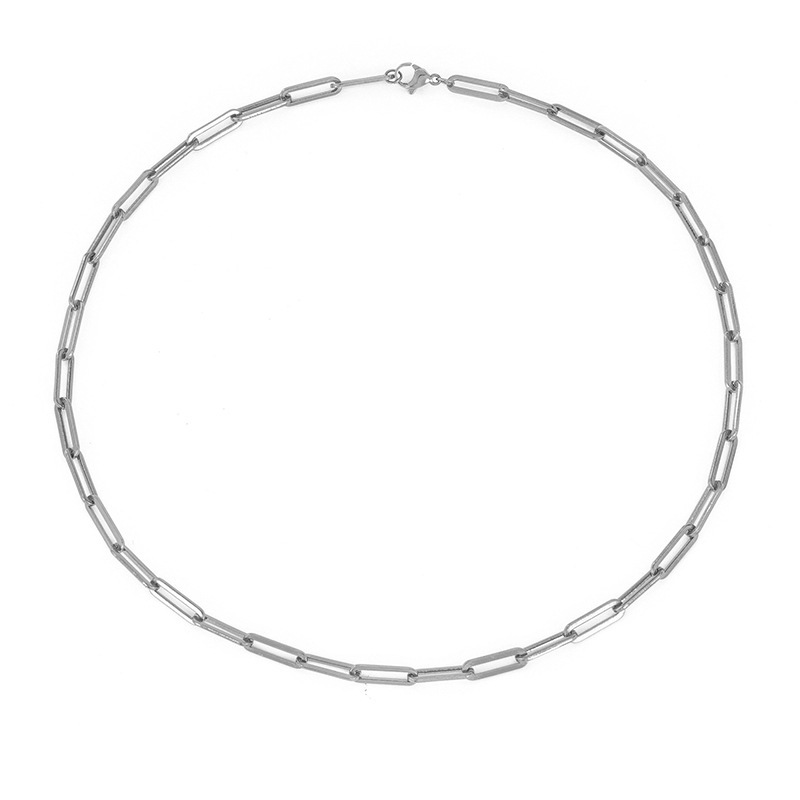 Gioielli talismano di protezione all'ingrosso, collane con catena a croce semplice in acciaio inossidabile e titanio, nuove collane placcate oro per uomo e donna_voghion.com