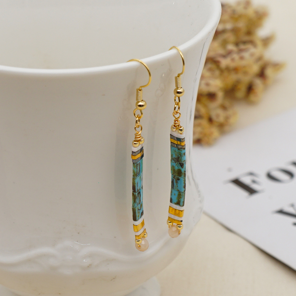 Flower Beaded No Inlaid Earrings display picture 5