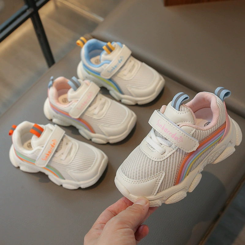 Сетчатая дышащая мягкая подошва 2025 весна и лето новая детская спортивная обувь для мальчиков и девочек спортивная обувь повседневная обувь одиночная обувь