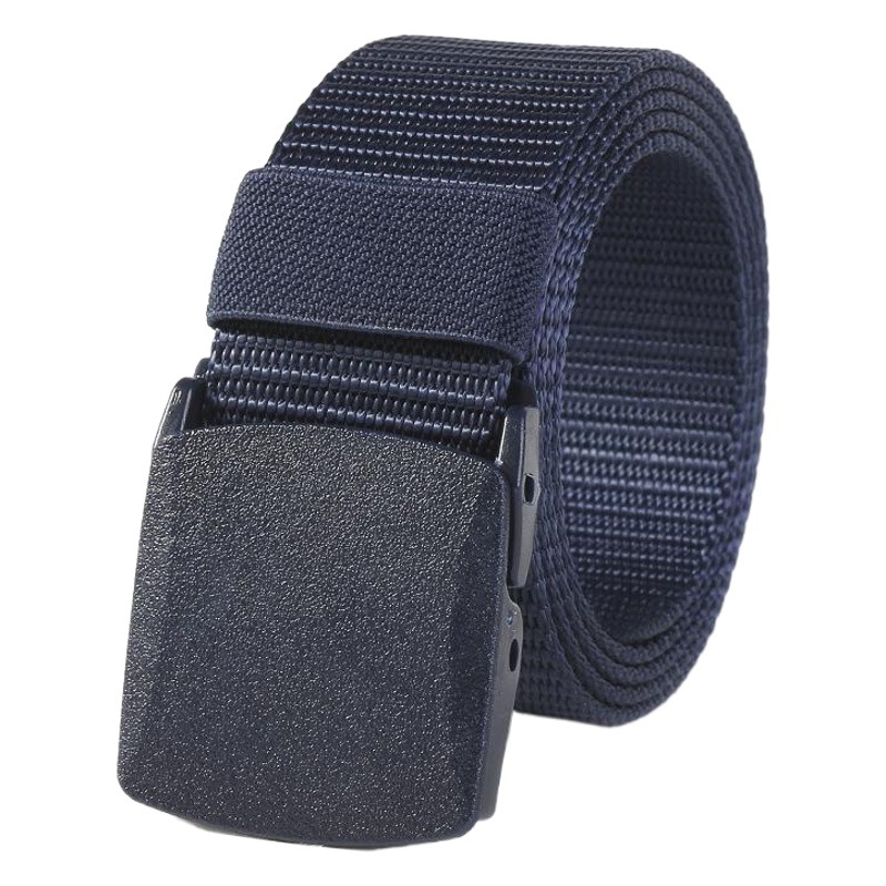 Cinturón antialérgico Cinturón de lona para hombre deportes de moda al aire libre nylon sin hierro metal hebilla de plástico pantalones de tela casual cinturón