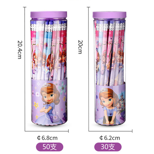 Disney Frozen Princess Elementary School Stationery Children's HB Cartoon Big Leather Pencil Not Easy to Break