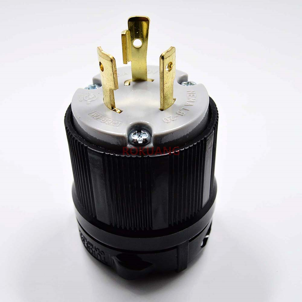 WJ-8321 NEMA防脱落插头 20A 250V NEMA L6-20P UL半导体金属制品