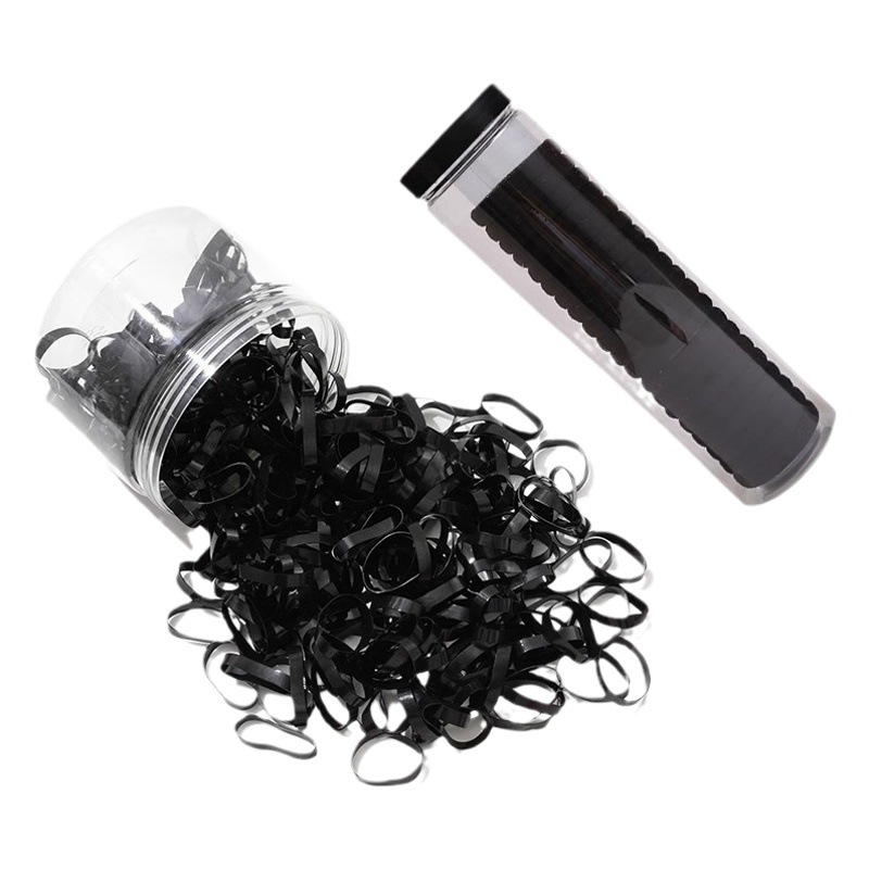 Banda de goma pequeña engrosamiento del cabello femenino engrosamiento banda de cabello desechable alta elástico durable anillo de goma negro cabeza cuerda adulto