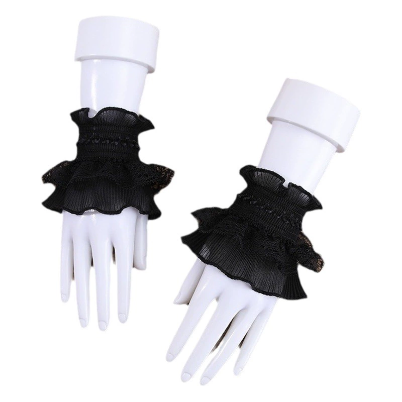 Женская универсальная Кружевная декоративная одежда с накладными рукавами и сетчатым кружевом с короткими рукавами, удлиненная внутренняя декоративная манжета с рукавами-колокольчиками