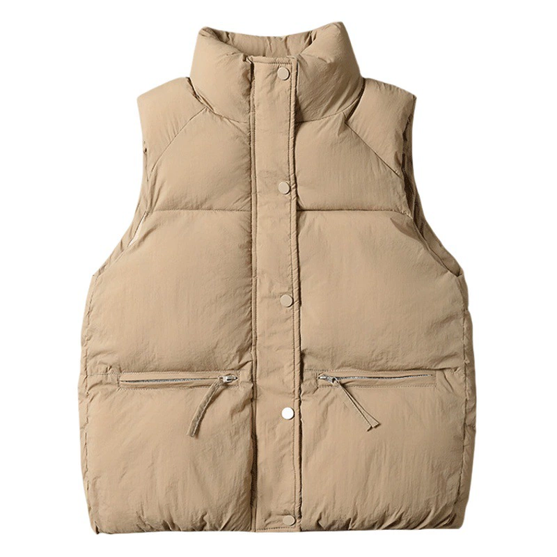 Жилет Короткий Универсальный Простой Сплошной Цвет 2023 Осень и Зима Новый Холодостойкий Студенческий Хлопковый Жилет В Западном Стиле Внешний
