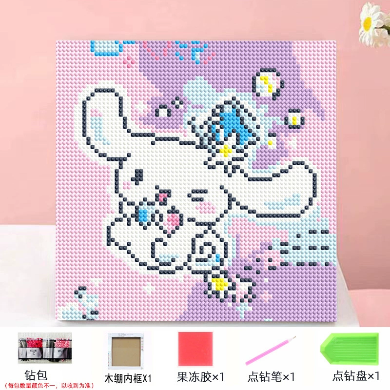 Набор алмазной мозаики DIY Kuromi и мультфильмы 20×20 см, рамка-наклейка, детское творчество