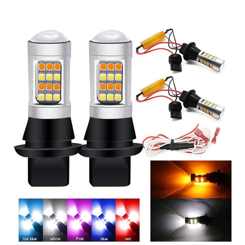 Auto LED luz de dirección 1156 T20 con luz diurna integral bicolor decodificación universal estroboscopia