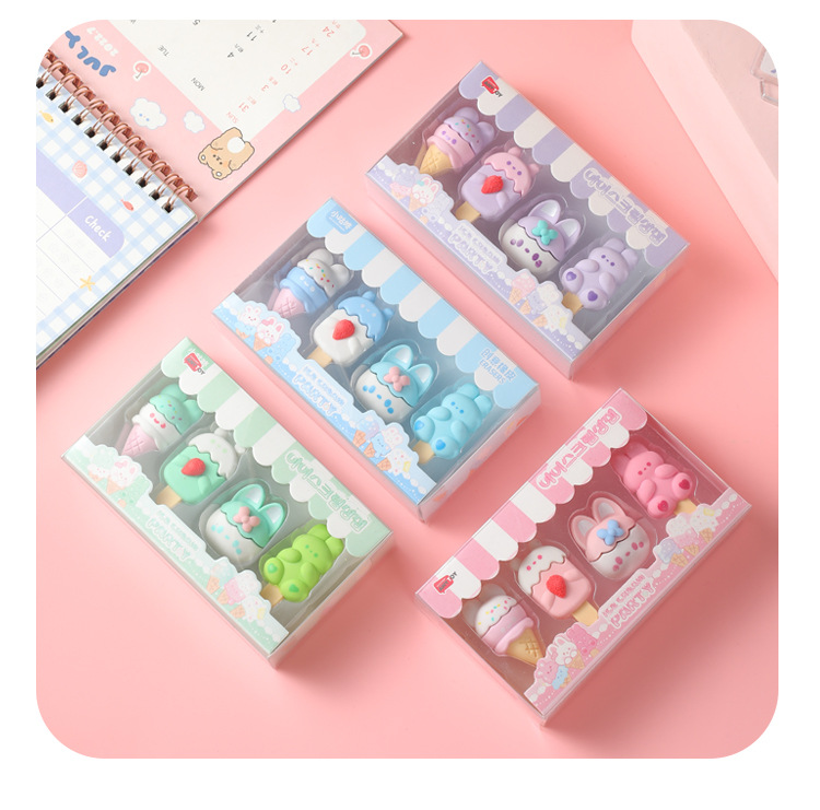 1 Set Cartoon Learning Tpr Preppy Style Eraser display picture 2