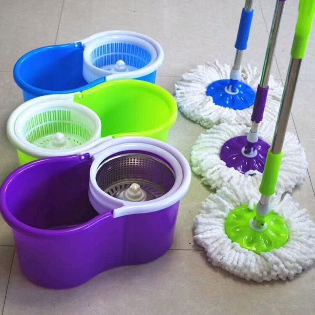 Bazhou ligeramente limpio trapeador al por mayor gran 8 caracteres barril perezoso trapeador giratorio un trapeador de trapeador de doble conducción trapeador barril