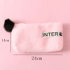 Plush fuchsia pencil case