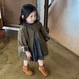 童装女童风衣美拉德2026新款春秋洋气儿童中长款休闲英伦风外套薄