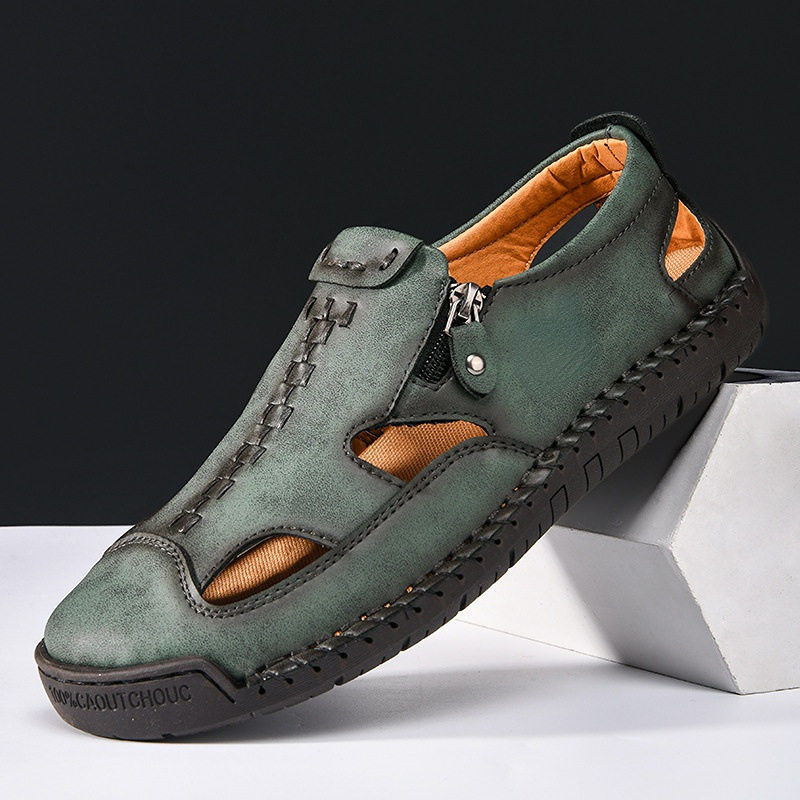 Dép sandal nam bít mũi thoáng khí chống trượt, cỡ lớn đi biển — T2518 trắng, T2518 vàng, T2518 xanh, T2518 đen chi tiết 21