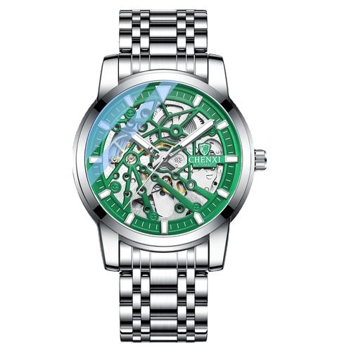 CHENXI/Chenxi hollow fully automatic mechanical watch waterproof luminous men's steel belt mechanical watch fine steel men's watch