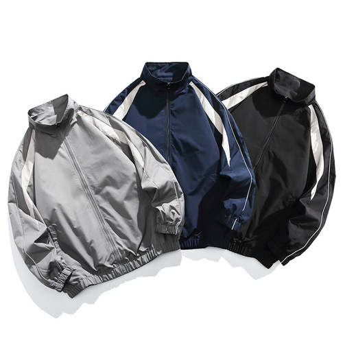 Teenagers spliced reflective casual coat, men's spring and autumn, spliced spring baseball uniform, men's spring clothes, new style, men's clothing, spring clothes, men's clothing,