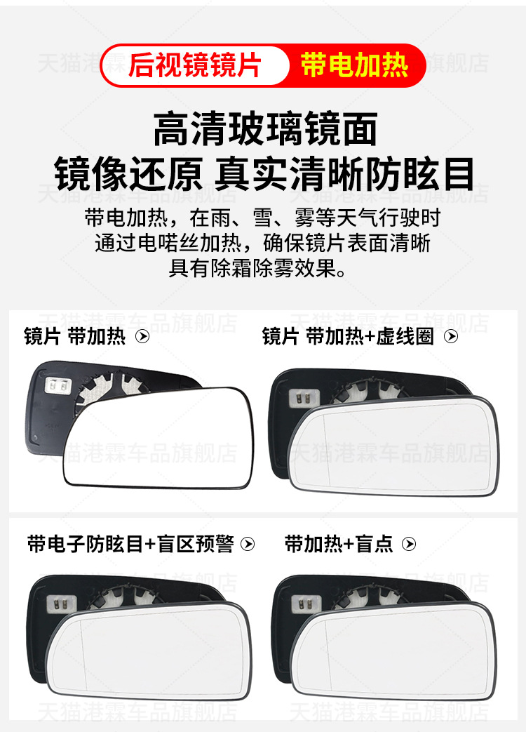 Suitable for Cadillac Saiwei SLS mirror housing sls rearview mirror lens back cover left and right glass covers