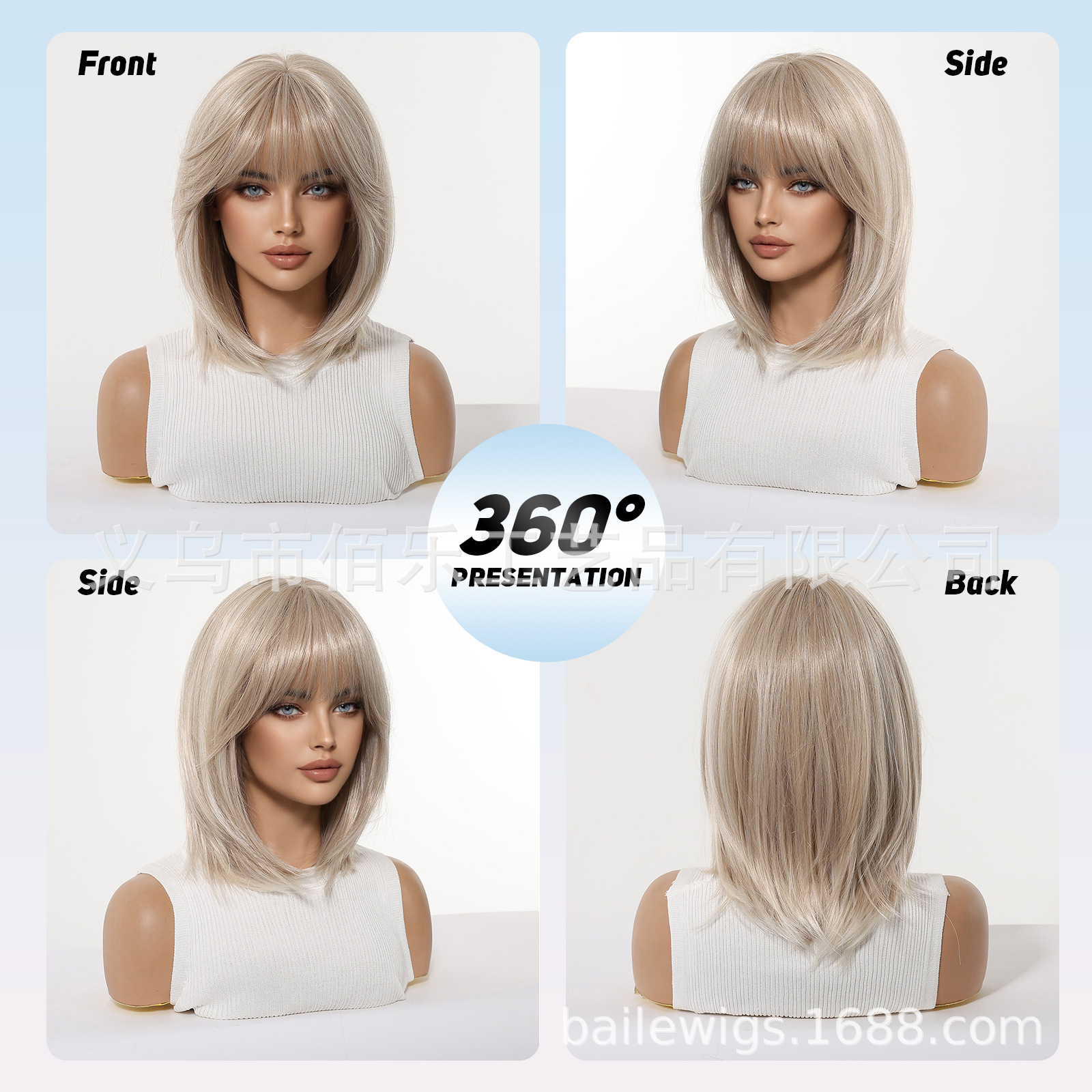 pelucas de cabello de mujer cabello de cabello corto Xuchang fábrica transfronteriza al por mayor en stock