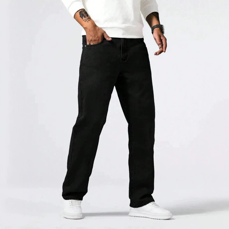J Cross-Border European and American Men's Jeans 2026 Summer Casual Loose Straight Wide-Leg Jeans