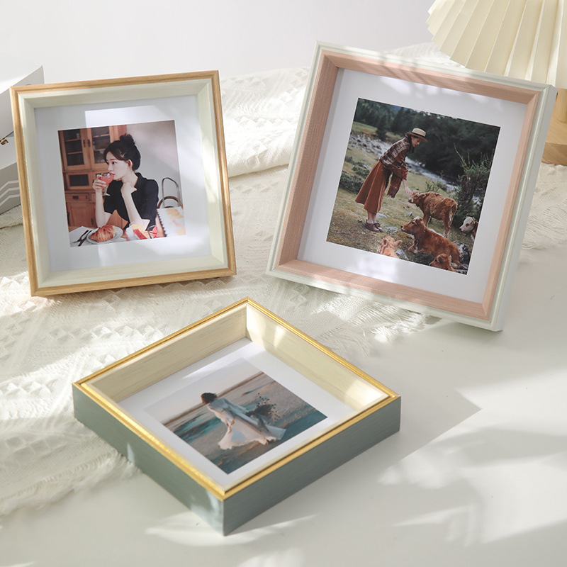Scandinavian Simple Photo Frame Table Square 5 Inches 6 Inches 8inch 10inch High-End Photo Wall Hanging Photo Frame Wholesale Picture Frame