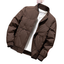 跨境2025新款秋冬季羽绒服男加厚短款棒球服冬装夹克鸭绒潮牌立领