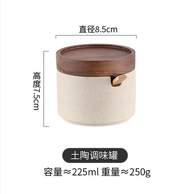 Venta al por mayor de estilo japonés creativo simple salud cerámica condimento tarro cocina condimento caja a prueba de humedad azúcar y sal tarro conjunto de tres piezas