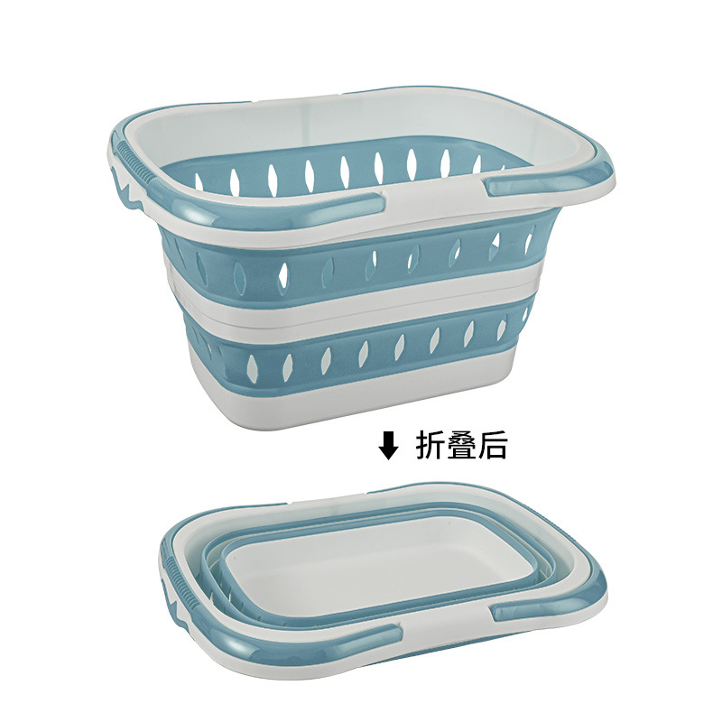 Cesta de lavandería plegable para el hogar canasta de almacenamiento de ropa de pared baño canasta de lavandería de plástico Azul Grande