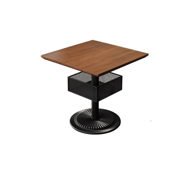 Mesa de comedor de madera sólida de hierro forjado Comedor de comedor Comedor de comida rápida Comedor de mesa larga Mesa de café de hotel