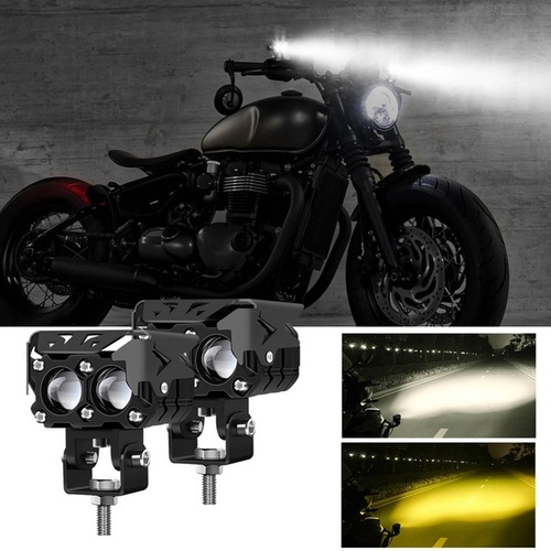 摩托车射灯led外置工作灯双色激光透镜大灯未来之眼电动车灯改装