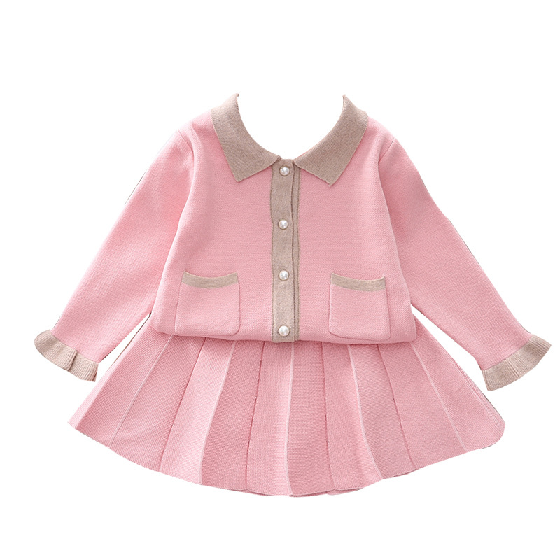 Herbst und Winter Kleiner Duftender Pullover, Strickjacke Hälfte von Zwei, 3-5 Jahre Altes Mädchen Temperament Pullover Set Rock_voghion.com