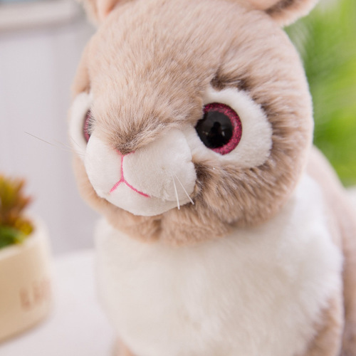 Cute simulation white rabbit birthday gift plush doll small mini figure stuffed animal children's toy for girls